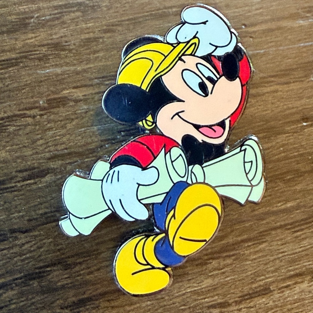 Disney Mickey Mouse Construction Contractor Pin in Yellow, Red, Blue,Black